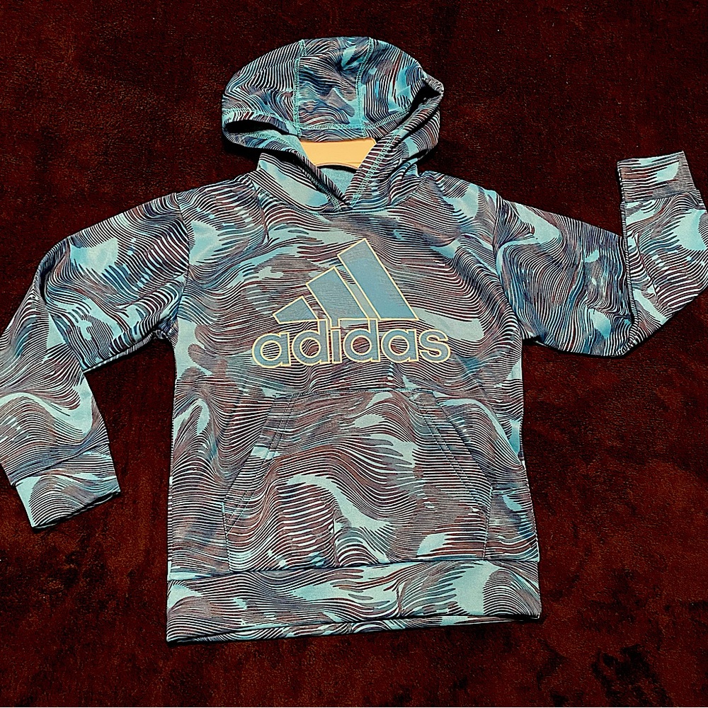 Bright Blue Adidas Pull Over Hoodie